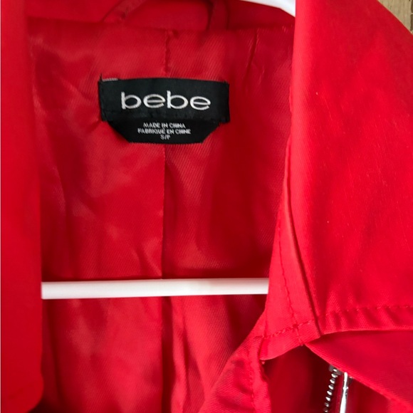 BEBE peplum jacket womens size small red - Picture 3 of 5